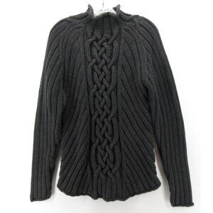VINTAGE Gap Sweater XL (small) Roll Neck Pullover Cable Knit Heavy Y2K